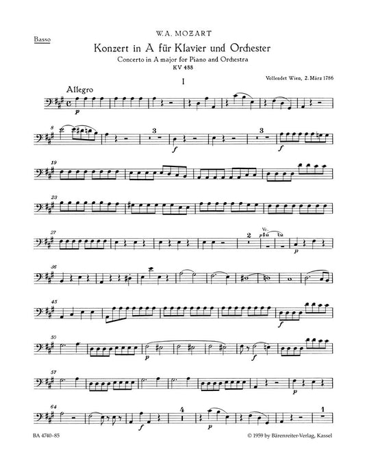 Concerto For Piano And Orchestra No. 23 In A Major K. 488