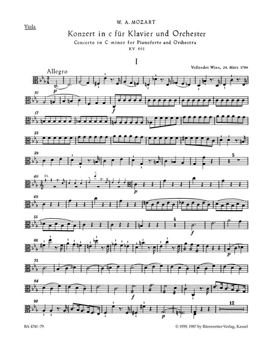 Concerto For Piano And Orchestra No. 24 In C Minor K. 491