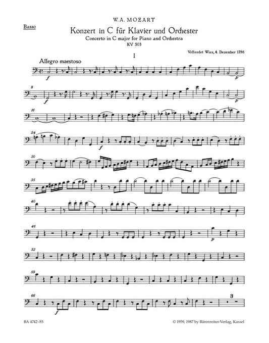 Concerto For Piano And Orchestra No. 25 In C Major K. 503