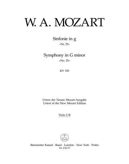 Symphony No 25 G K 183 Cello Sheet Music