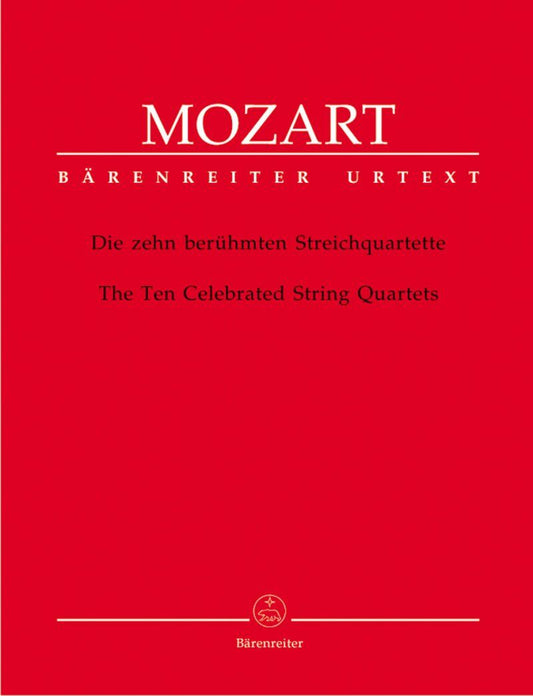 Mozart - 10 Celebrated String Quartets Set of Parts for Cello and Viola