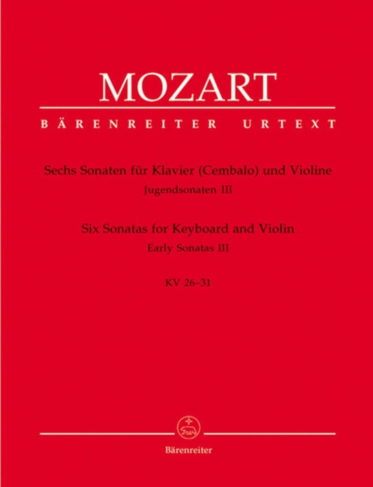 Early Sonatas 6 K 26 - 31 Violin/Piano Urtext Book