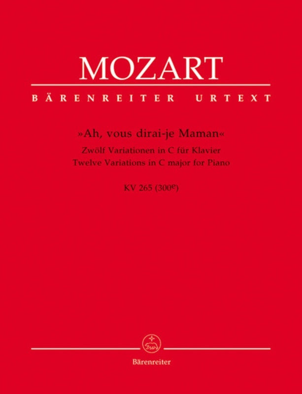 Variations On Ah Vous Dirai Junior Ensemble Maman Urtext Book