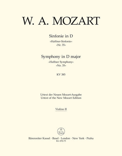 Symphony No 35 K 385 Violin Sheet Music