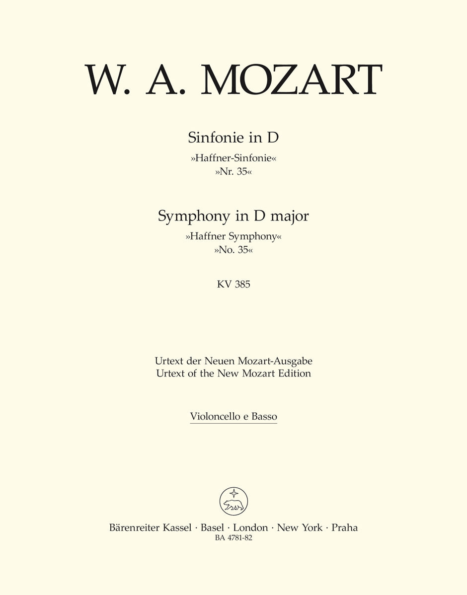 Symphony No 35 K 385 Cello Sheet Music