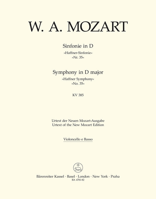 Symphony No 35 K 385 Cello Sheet Music