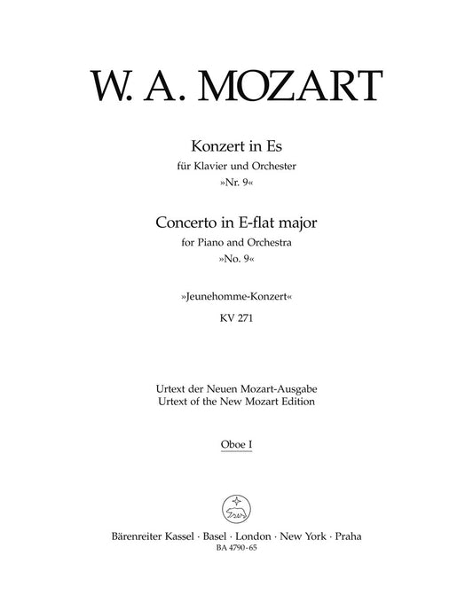 Concerto For Piano And Orchestra No. 9 In E-Flat Major K. 271 "Jeunehomme"