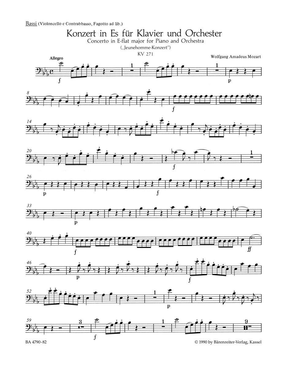 Concerto For Piano And Orchestra No. 9 In E-Flat Major K. 271 "Jeunehomme"