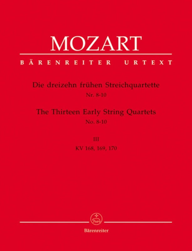 Early String Quartets 13 Book 3 K 168 169 170 Book