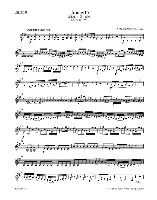 Concerto For Flute And Orchestra In G Major K. 313 (285C)
