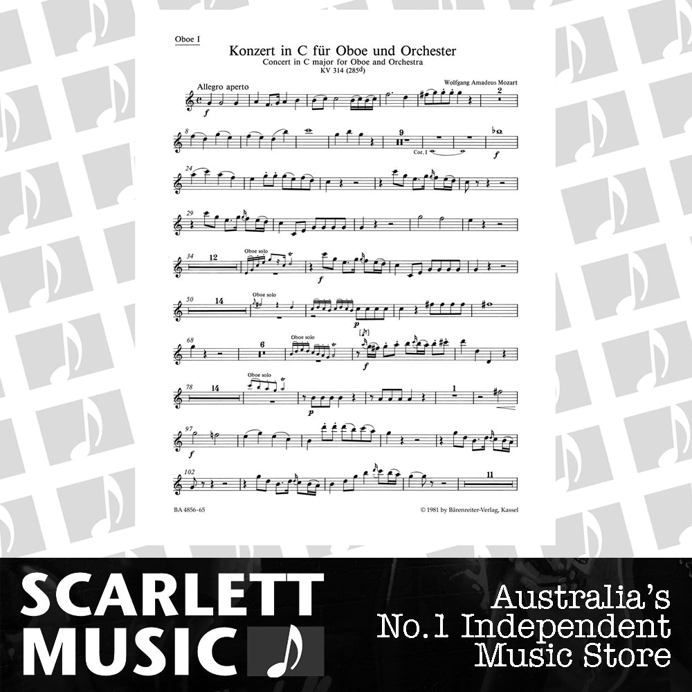 Concerto For Oboe And Orchestra In C Major K. 314 (285D) — view 2