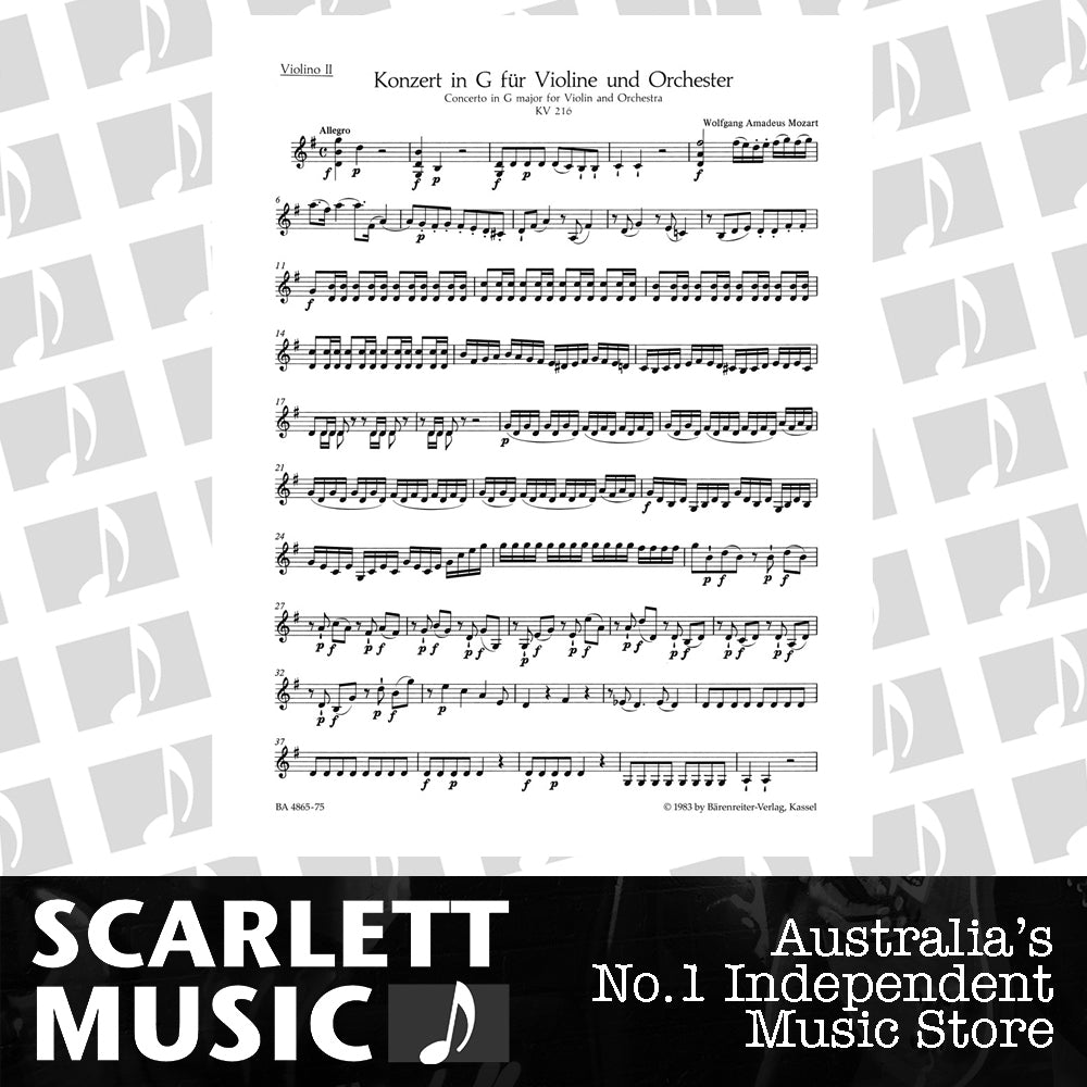 Violin Concerto No 3 G K216 Sheet Music — view 2