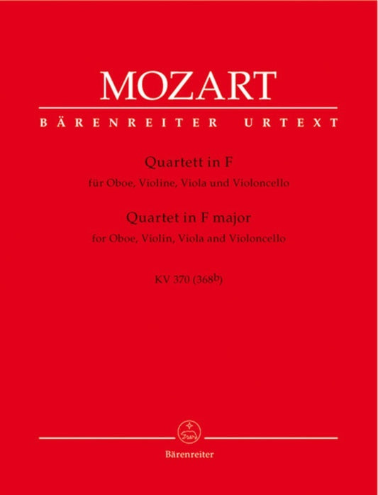 Oboe Quartet F K370 F Oboe Violin Viola Vc Urtext Book