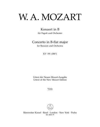 Bassoon Concerto K191 Sheet Music