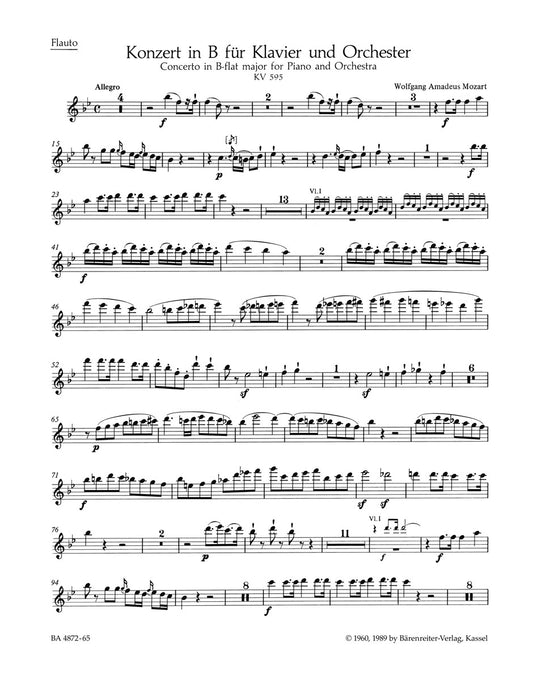 Concerto For Piano And Orchestra No. 27 In B-Flat Major K. 595