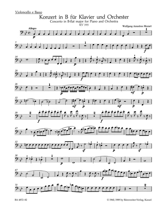 Concerto For Piano And Orchestra No. 27 In B-Flat Major K. 595