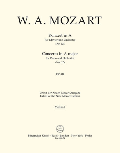 Concerto For Piano And Orchestra No. 12 In A Major K. 414