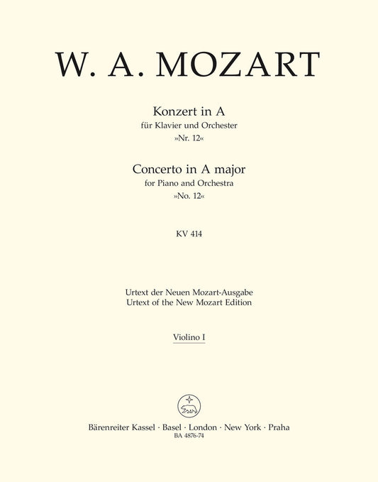 Concerto For Piano And Orchestra No. 12 In A Major K. 414