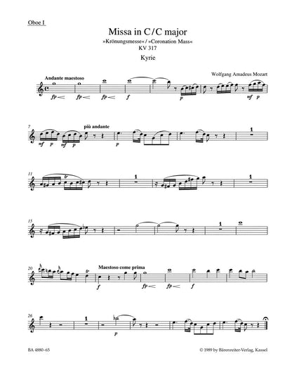 Missa In C Major K. 317 "Coronation Mass"