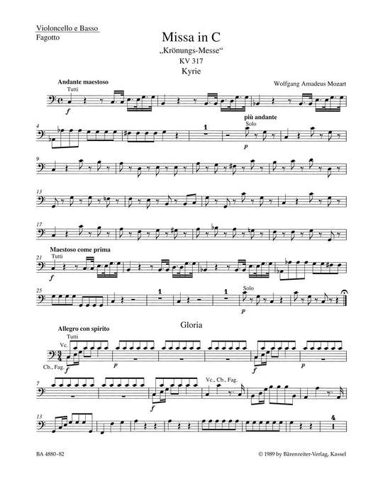 Missa In C Major K. 317 "Coronation Mass"