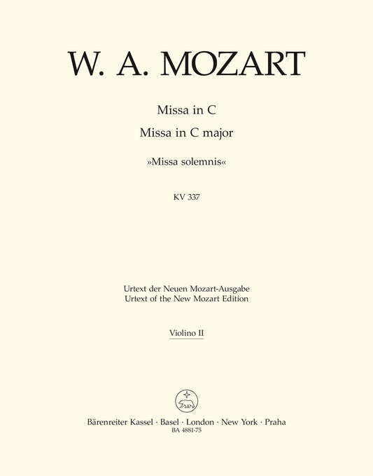 Missa In C Major K. 337 "Missa Solemnis"