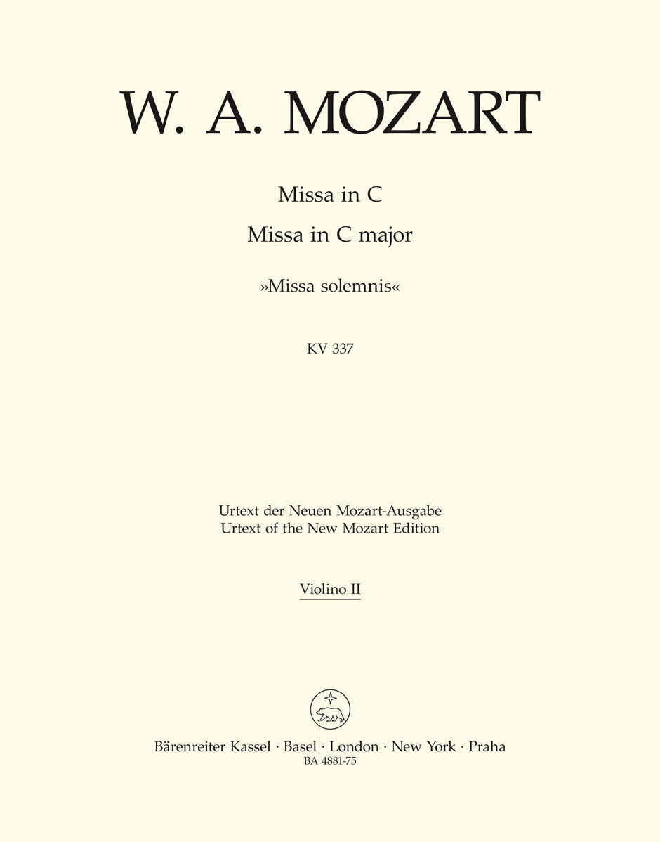 Missa In C Major K. 337 "Missa Solemnis"