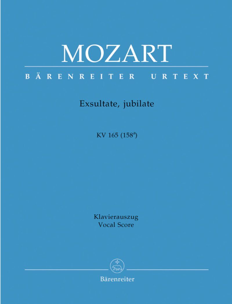 Mozart Exsultate Jubilate K 165 Vocal Score - 24 Pages, Arranged by Martin Focke, Published by Barenreiter