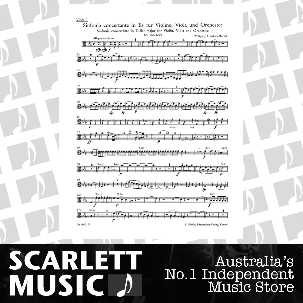 Sinfonia Concertante E Flat K 364 Viola Sheet Music — view 2
