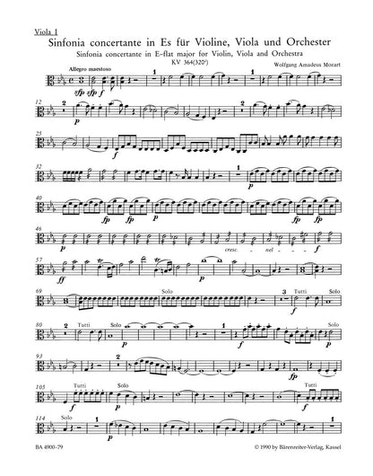 Sinfonia Concertante E Flat K 364 Viola Sheet Music