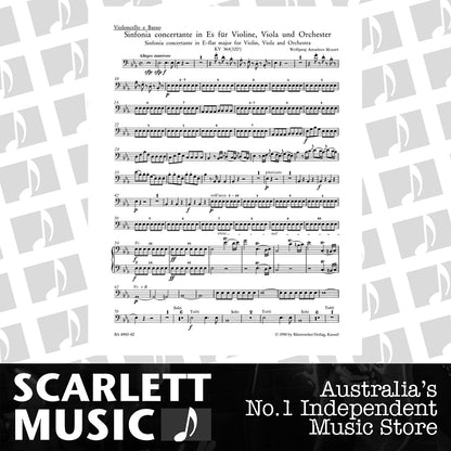 Sinfonia Concertante E Flat K 364 Cello Sheet Music VC/KB — view 2