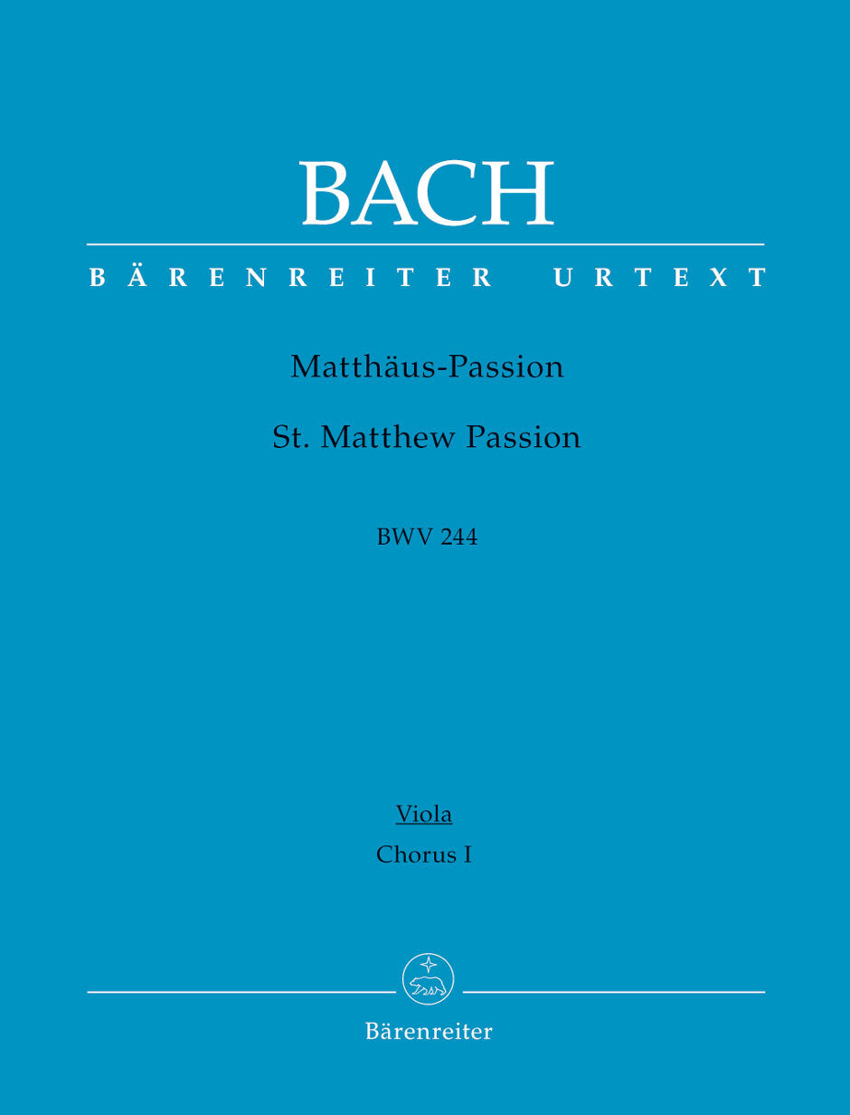 St Matthew Passion BWV244 Choral Sheet Music for Choir and Viola