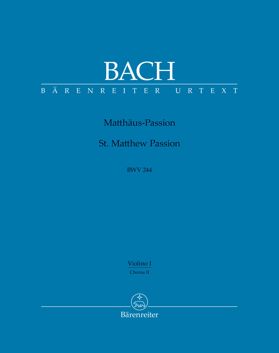 St Matthew Passion BWV 244 Choir II-VLN 2 Choral Sheet Music