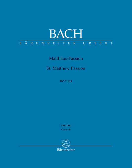 St Matthew Passion BWV 244 Choir II-VLN 2 Choral Sheet Music