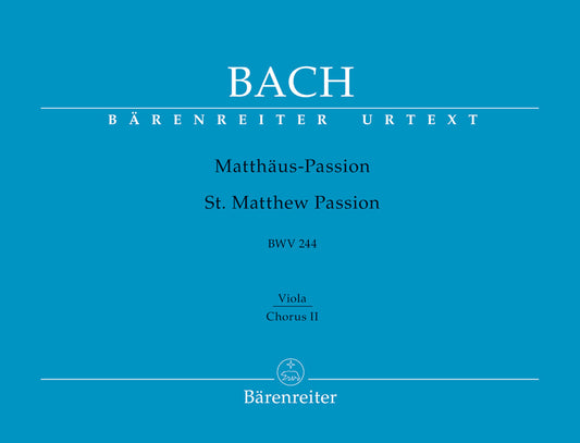 St Matthew Passion BWV 244 Choir II-Viola Sheet Music