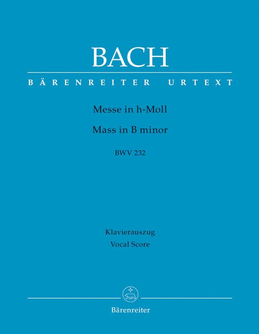Bach Mass in B Minor BWV 232 Vocal Score by Barenreiter