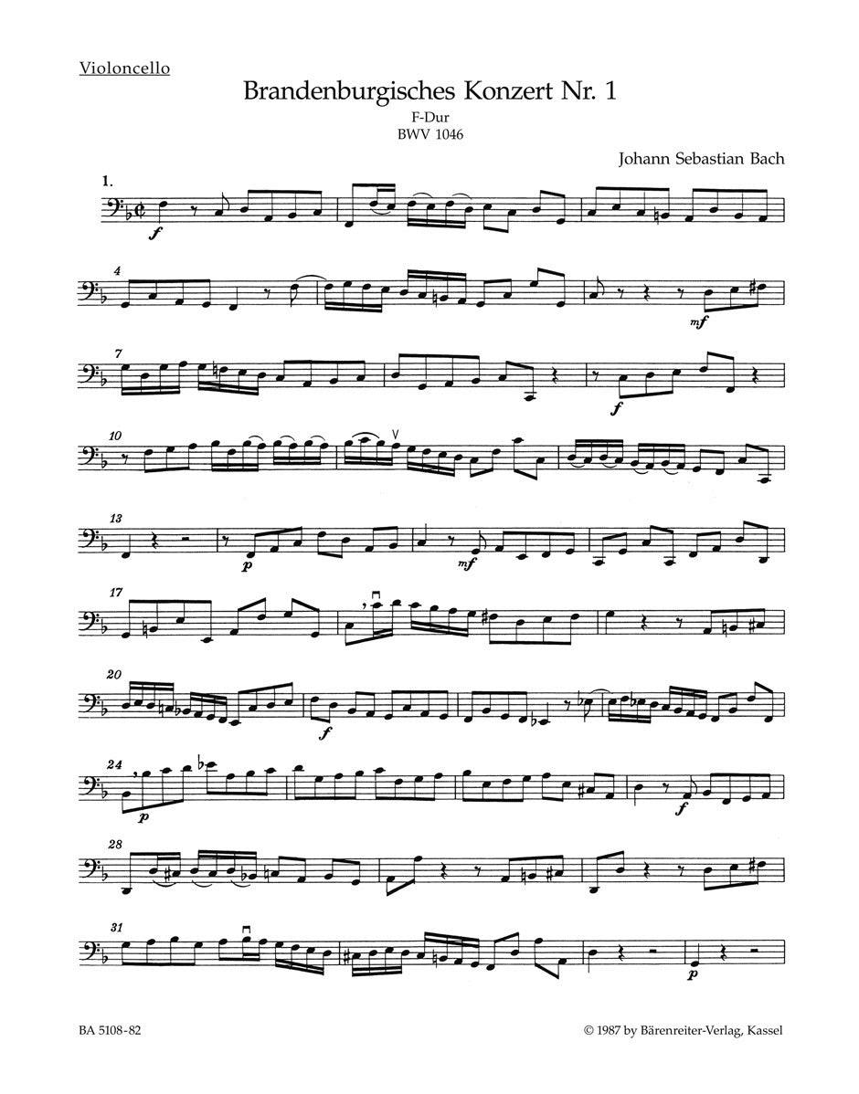 Brandenburg Concerto No. 1 In F Major BWV 1046