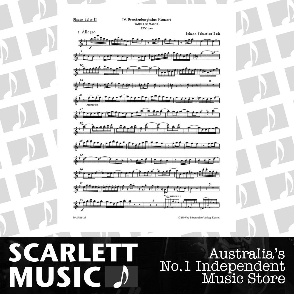 Brandenburg Concerto No. 4 In G Major BWV 1049 — view 2