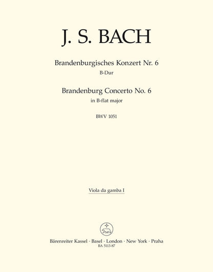 Brandenburg Concerto No. 6 In B-Flat Major BWV 1051