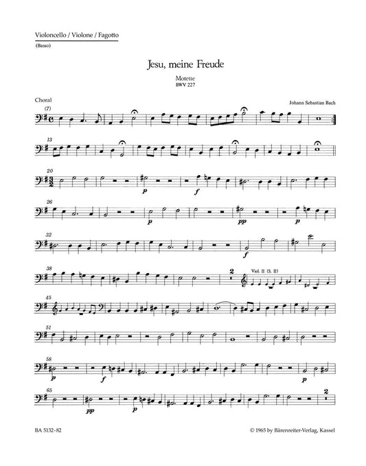 Jesu, Meine Freude For Five-Part Mixed Choir In E Minor BWV 227