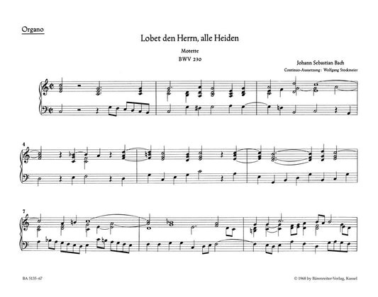 Lobet Den Herrn, Alle Heiden BWV 230