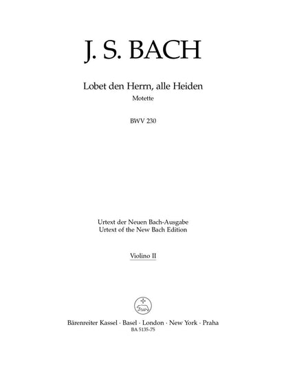 Lobet Den Herrn, Alle Heiden BWV 230