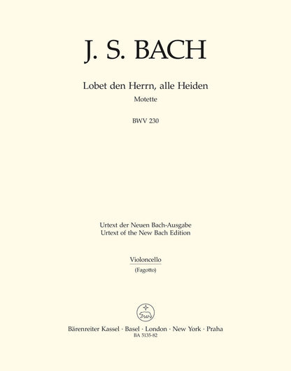 Lobet Den Herrn, Alle Heiden BWV 230