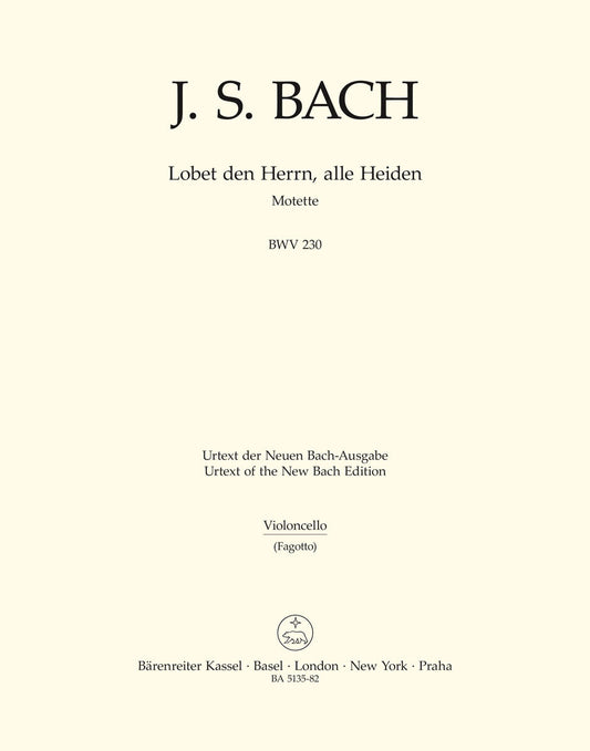 Lobet Den Herrn, Alle Heiden BWV 230