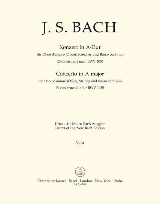 Concerto For Oboe D'Amore (Oboe), Strings And Basso Continuo In A Major
