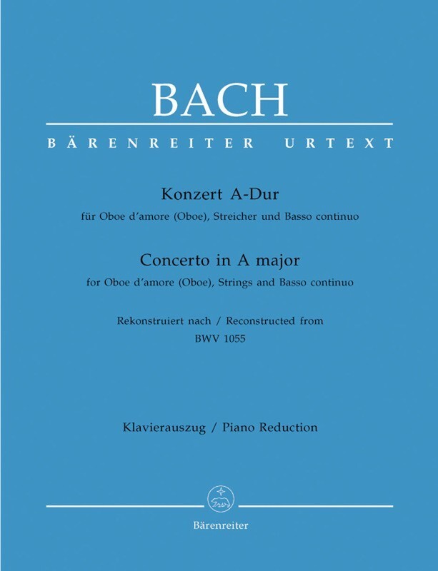 Bach - Concerto A Major From Bwv 1055 Oboe D'Amore/Piano (Softcover Book) Book