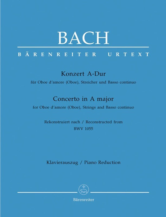 Bach - Concerto A Major From Bwv 1055 Oboe D'Amore/Piano (Softcover Book) Book