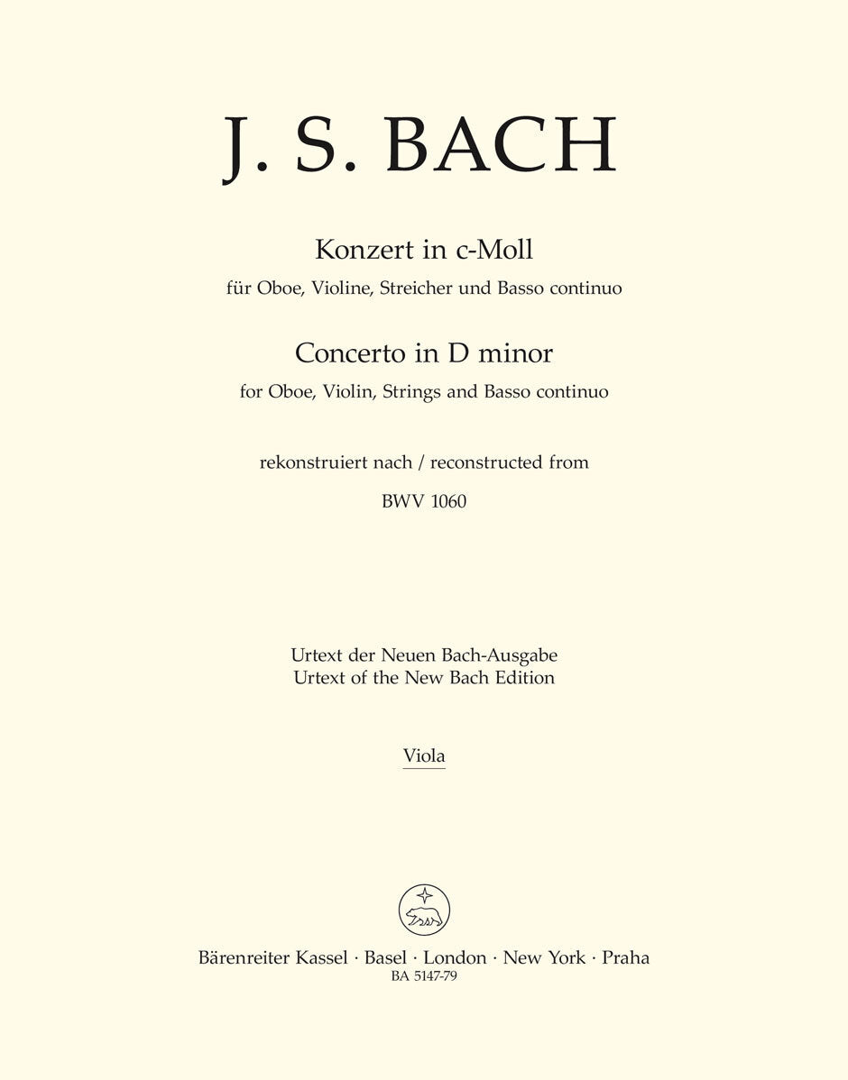 Concerto For Oboe, Violin, Strings And Basso Continuo In C Minor