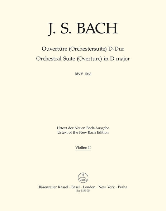 Orchestral Suite (Overture) In D Major BWV 1068