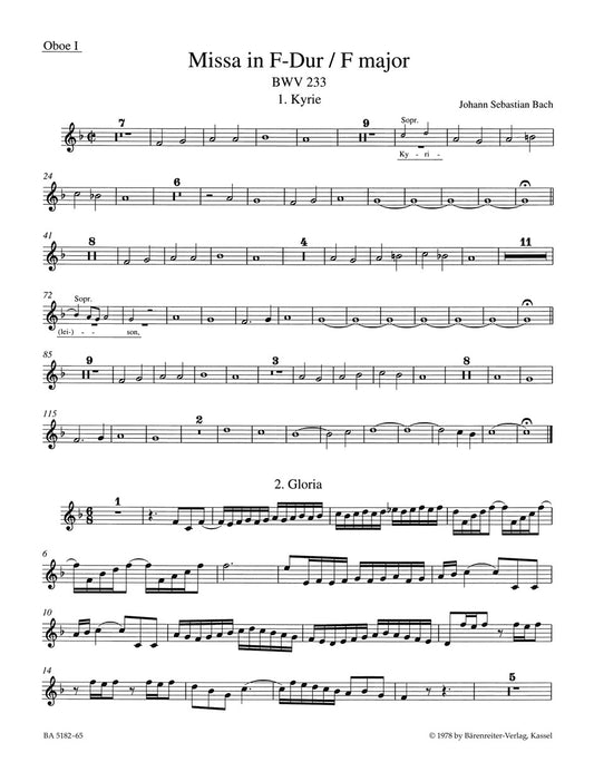 Mass In F Major BWV 233 "Lutheran Mass 1"