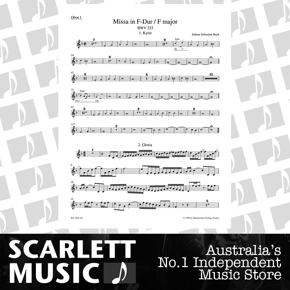 Mass In F Major BWV 233 "Lutheran Mass 1" — view 2